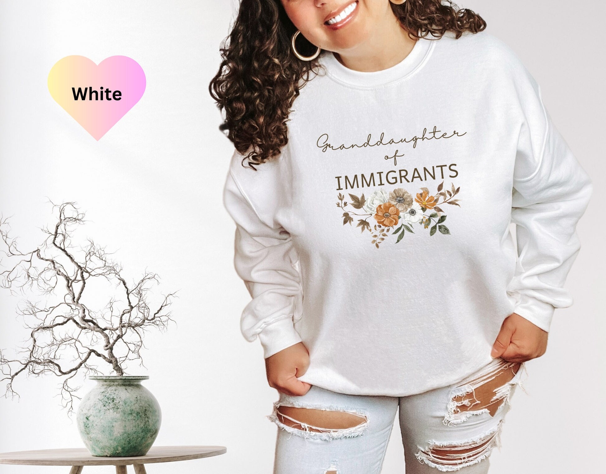 Granddaughter of Immigrants Sweatshirt, Made By Immigrants, Proud Granddaughter Sweater,Product of Immigrants,Proud Immigrant,Heritage Shirt