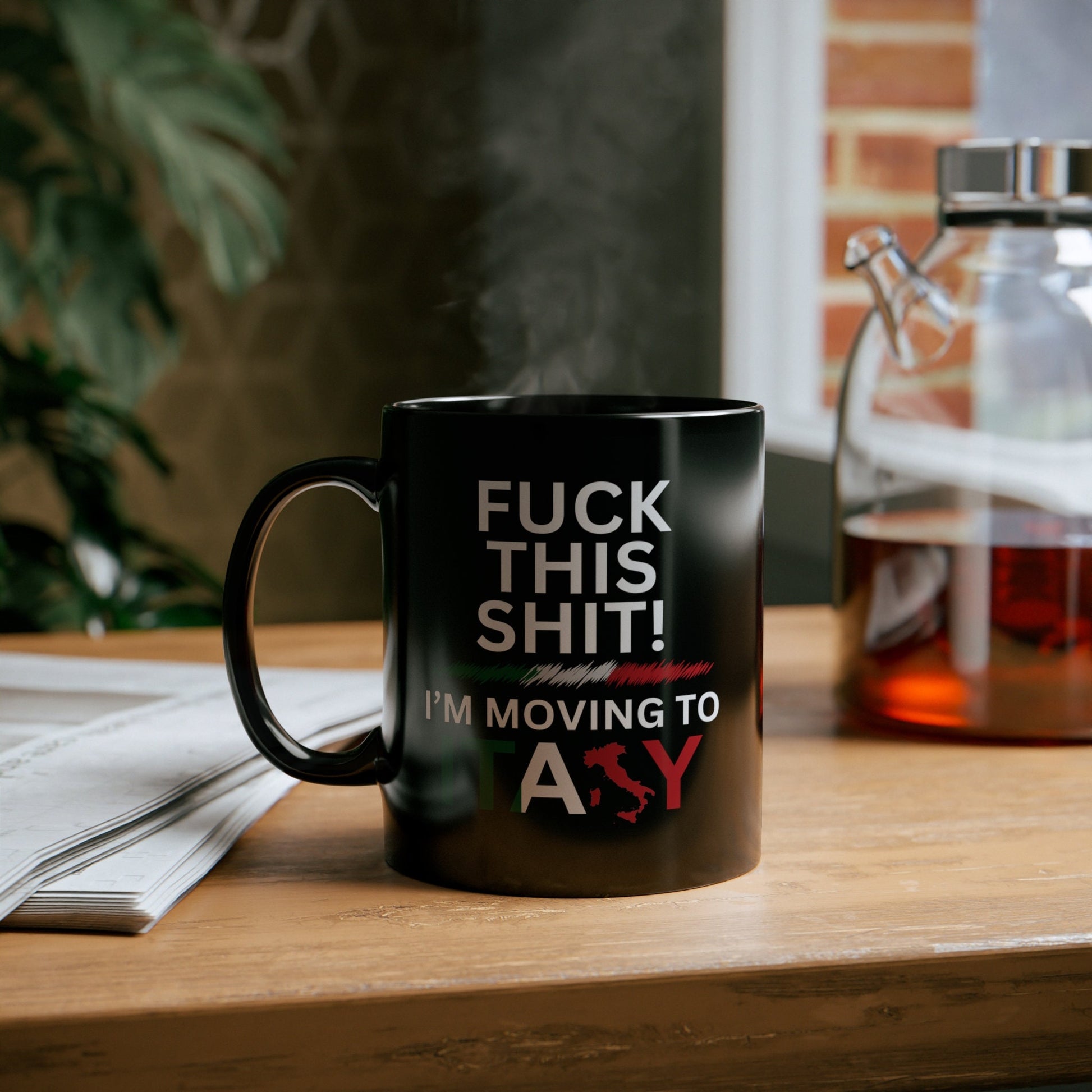 Moving to Italy, Italian Flag, relocating to Italy gift, Italy mug, co-worker relocation present, immigration to Italy, Fuck This Im Moving