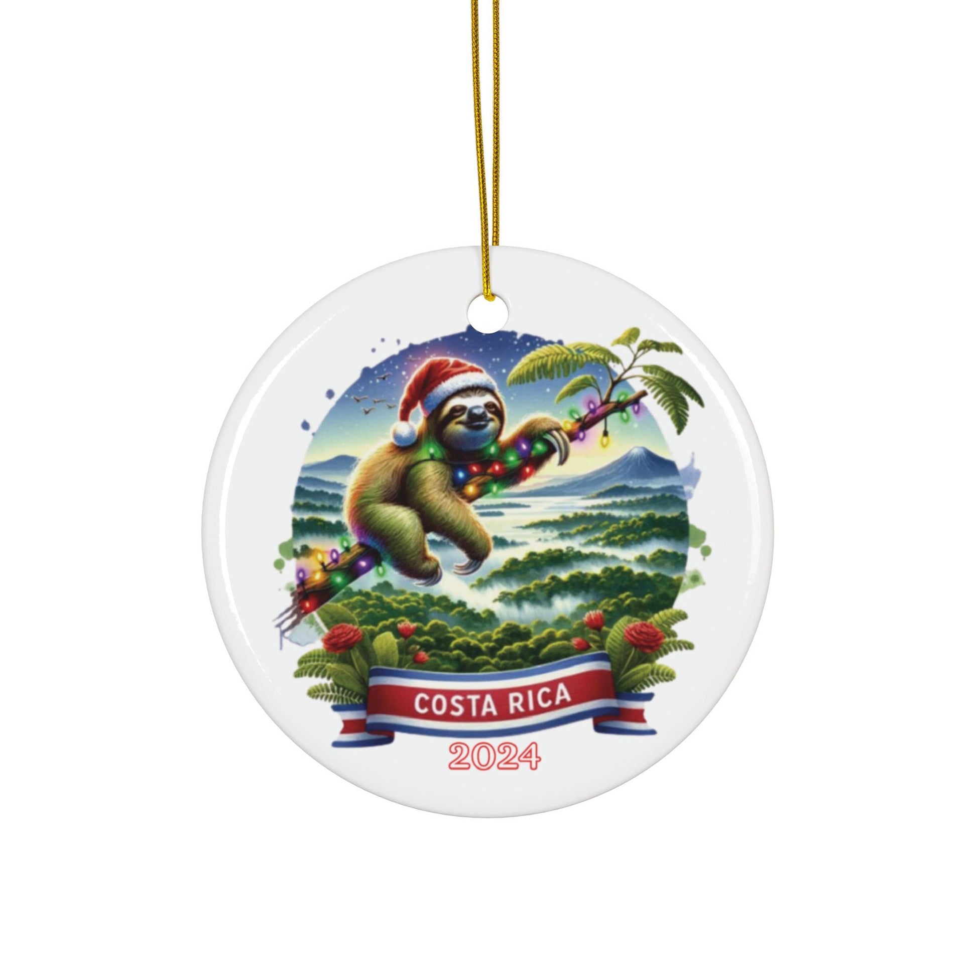 Personalizes Costa Rica Ornament, Costa Rica Christmas Ornament, Costa Rica Gift, Costa Rica Souvenir, Sloth Christmas Ornament, Honeymoon