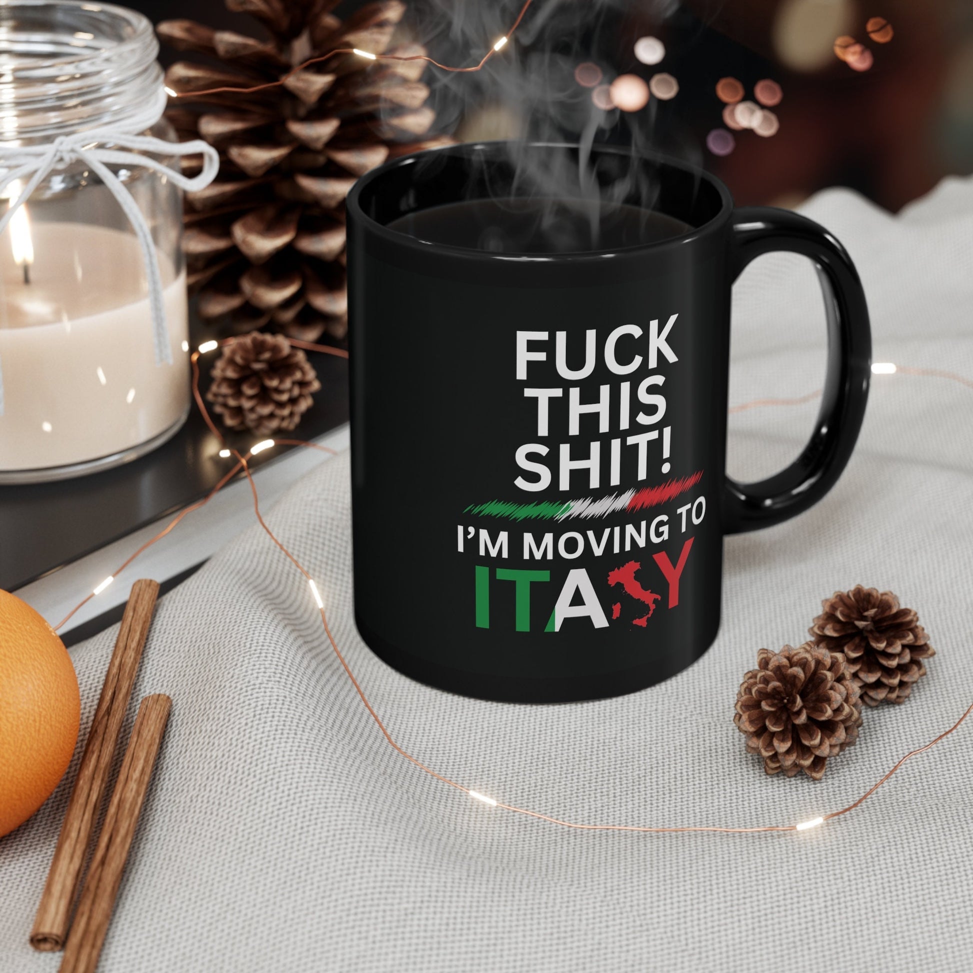 Moving to Italy, Italian Flag, relocating to Italy gift, Italy mug, co-worker relocation present, immigration to Italy, Fuck This Im Moving
