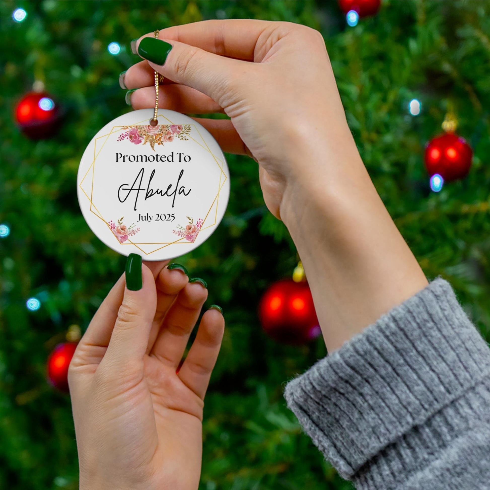 Promoted To Abuela Ornament, Personalized Abuela Ornament, Abuelita To Be Gift, Grandparent Announcement, Pregnancy Announcement Ornament